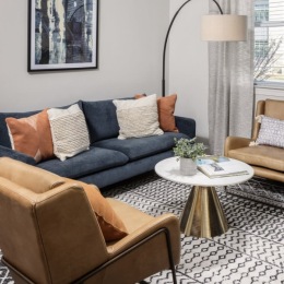 living area with easy access to other rooms