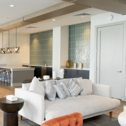 living room with ample seating and modern decor