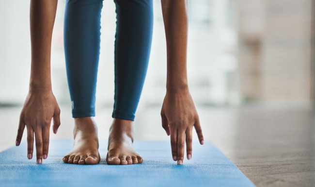 a close-up of a person's legs
