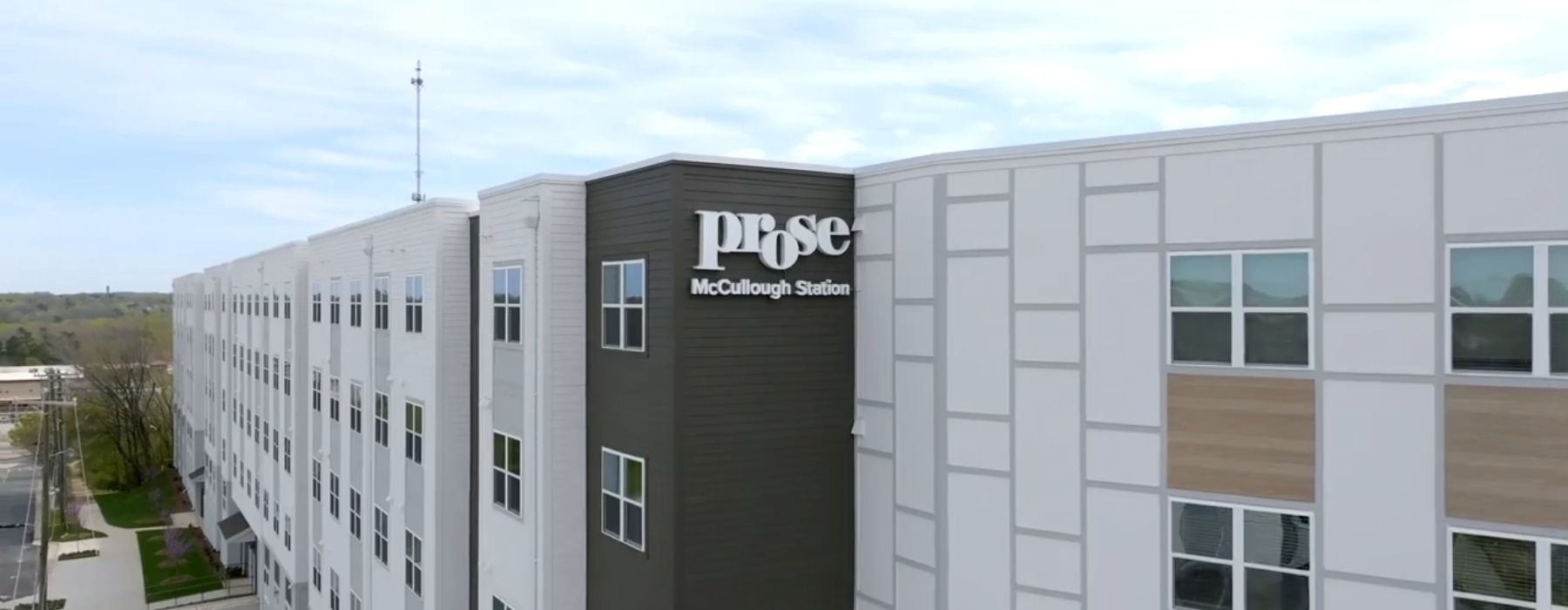a building with a sign on it